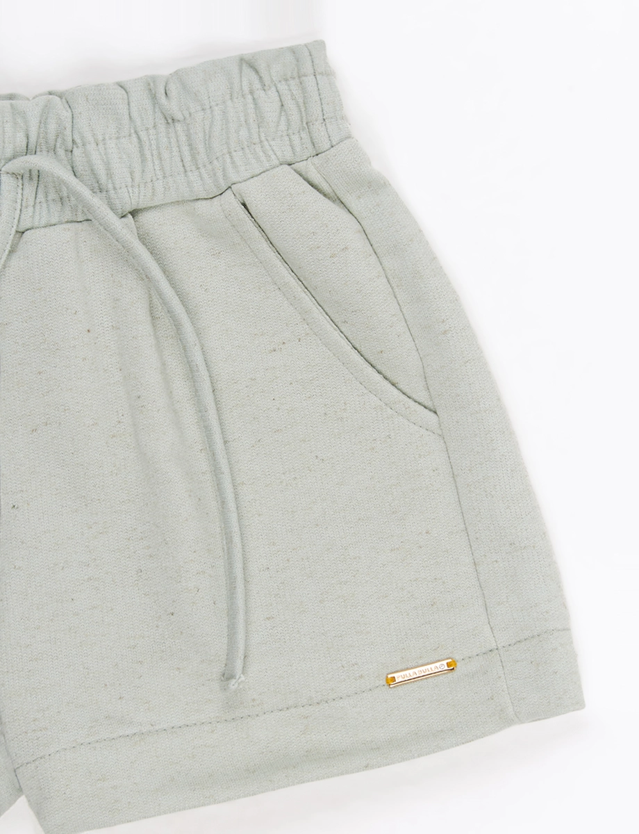 Conjunto Blusa Brillos + Short Verde
