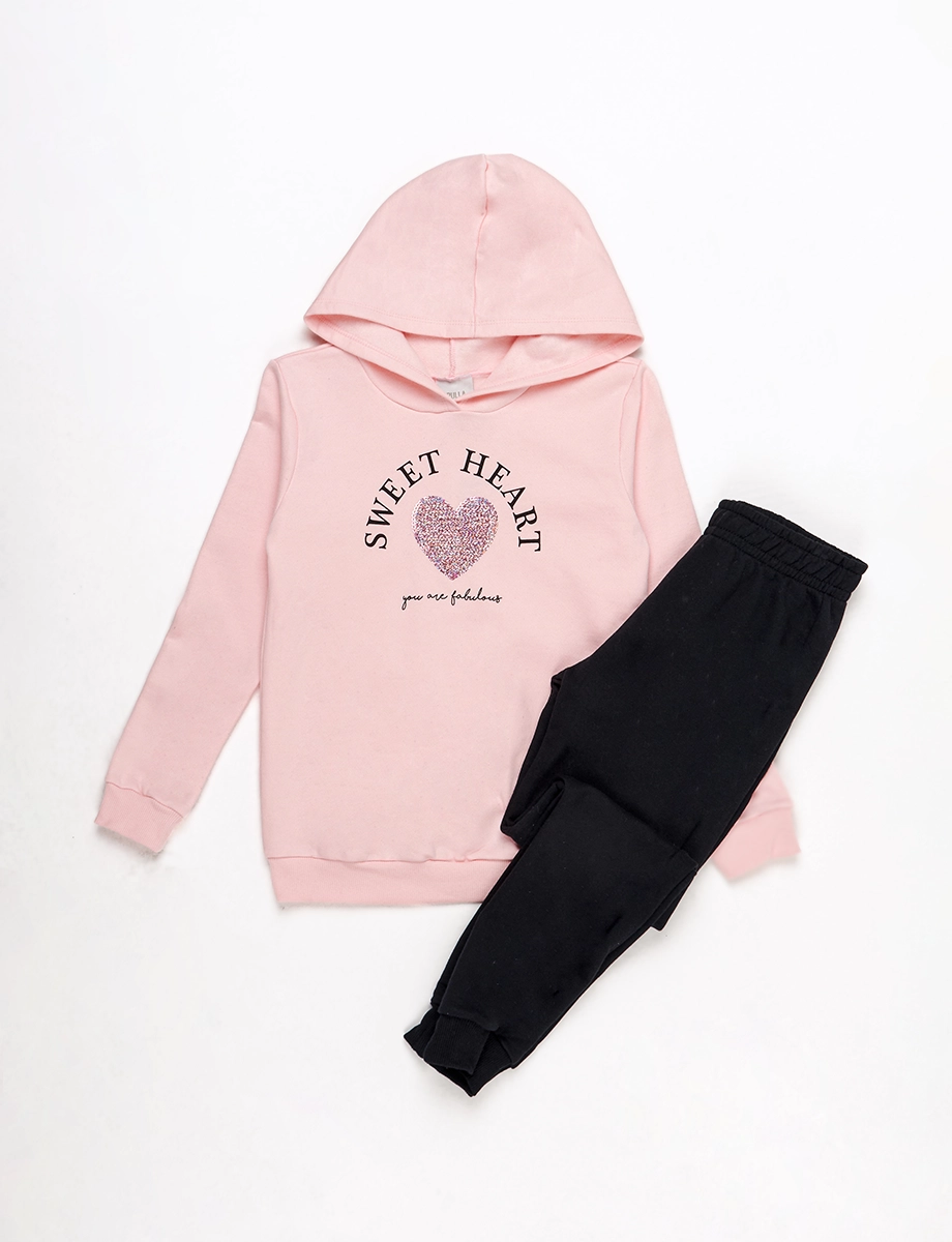 Conjunto Esc Buzo Rosado + Pantalón Negro