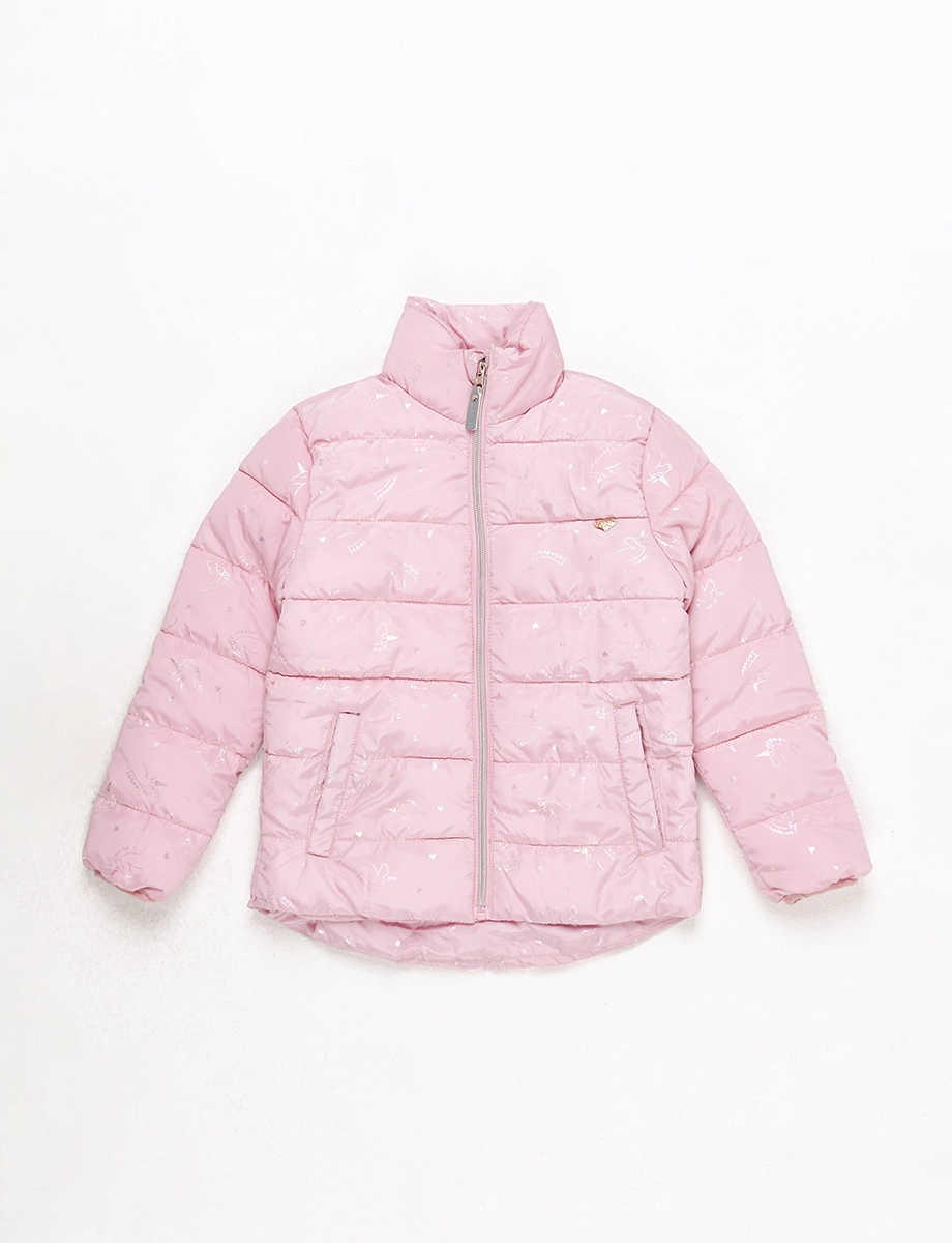 Chompa Padding Rosado con Unicornio
