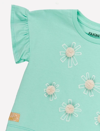 Camiseta con Borlas Verde Menta