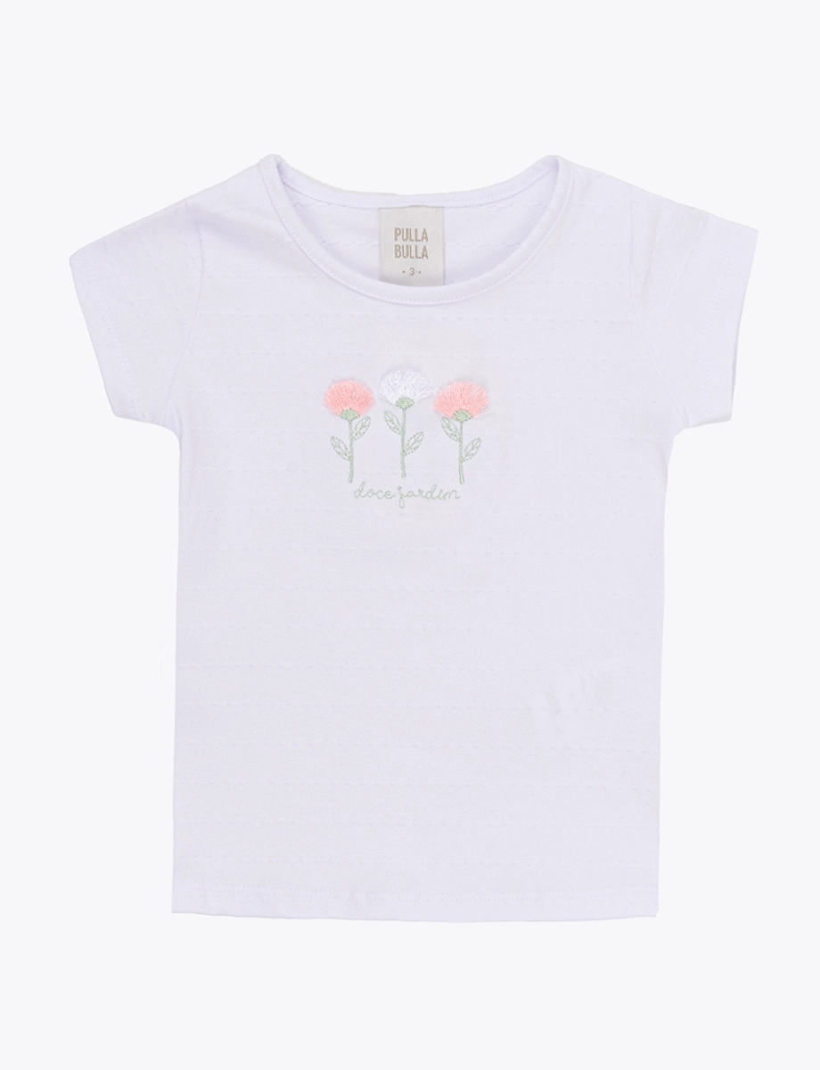 Camiseta Flor Crudo