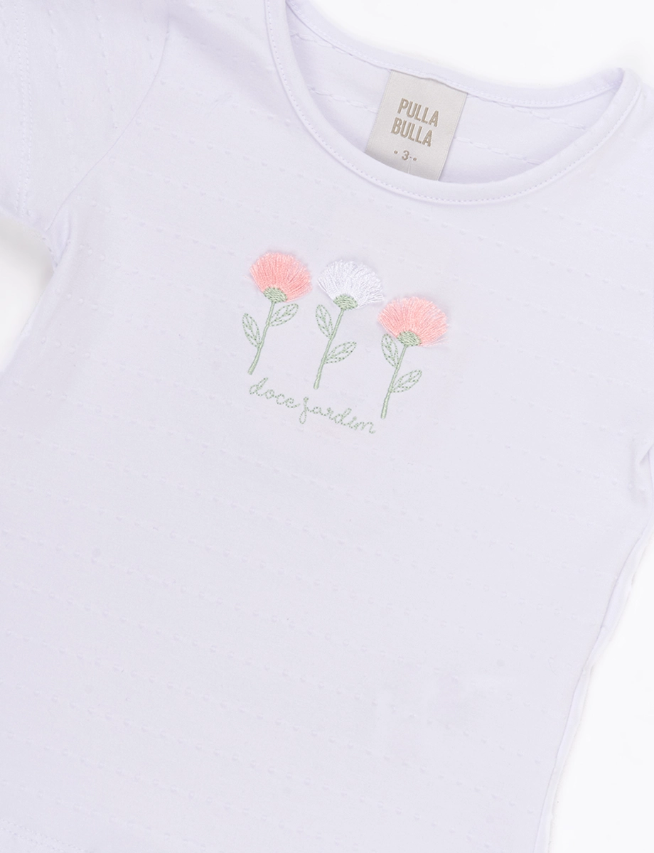 Camiseta Flor Crudo