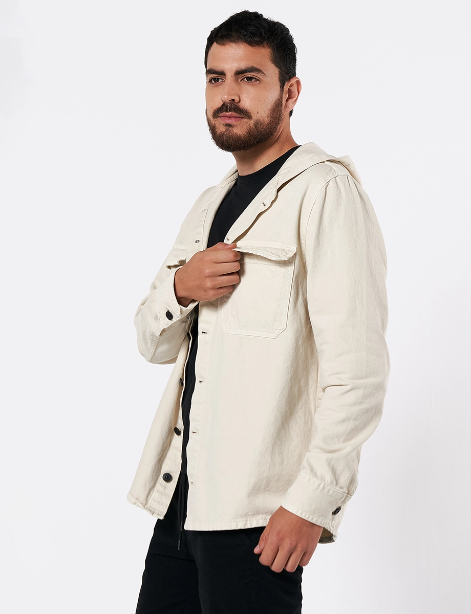Chaqueta Capucha Crudo