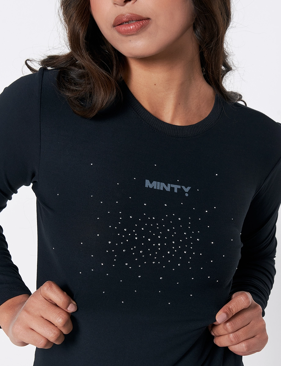 Camiseta con Aplique Unicolor