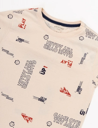 Conjunto Camiseta Estampada + Bermuda Azul