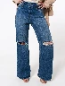 Jean Mom Flare Azul Mujer - Juvenil Y Moderno Con Silueta Favorecedora