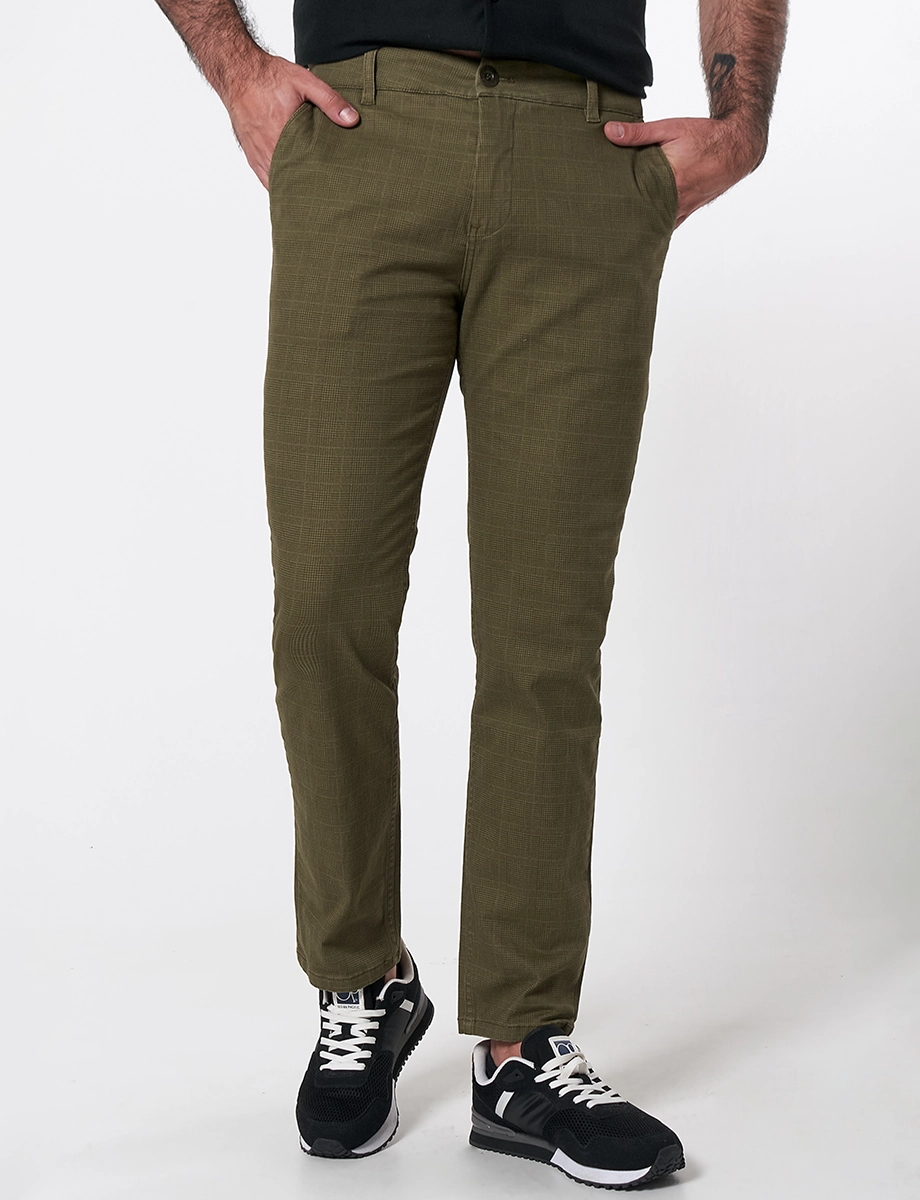 Pantalón a Cuadros Verde Oliva