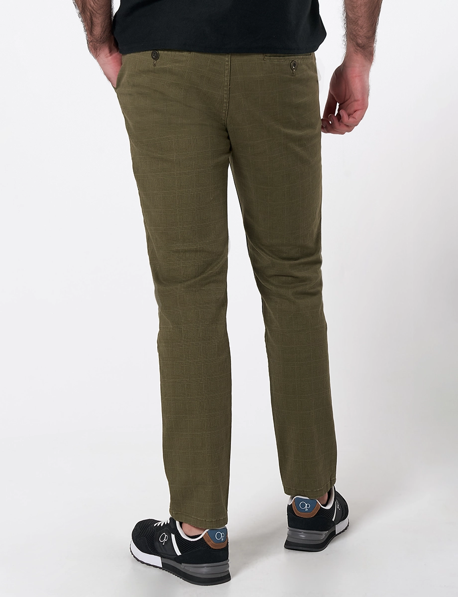 Pantalón a Cuadros Verde Oliva