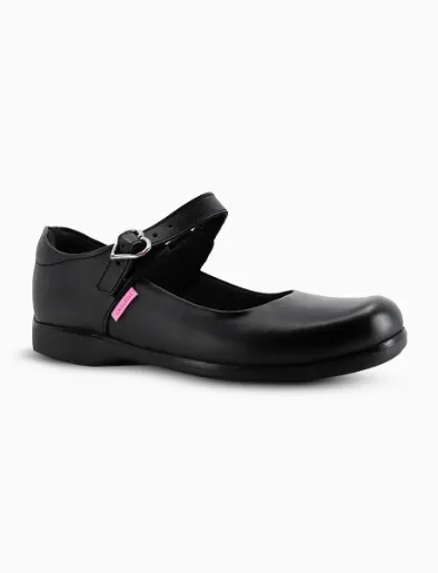 Zapato Esc Caña Baja Negro con Hebilla