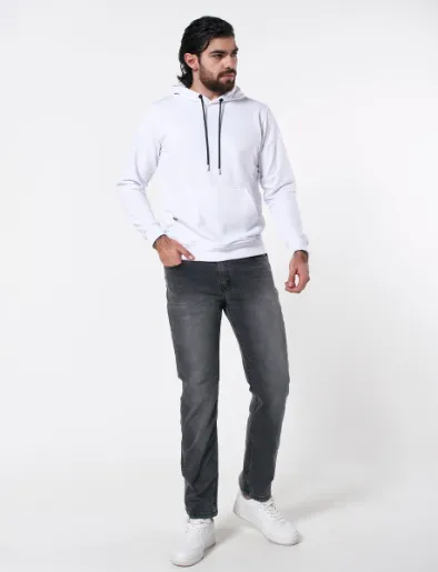 Jean Slim con Desgaste Gris Medio