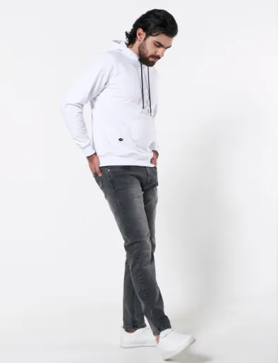 Jean Slim con Desgaste Gris Medio