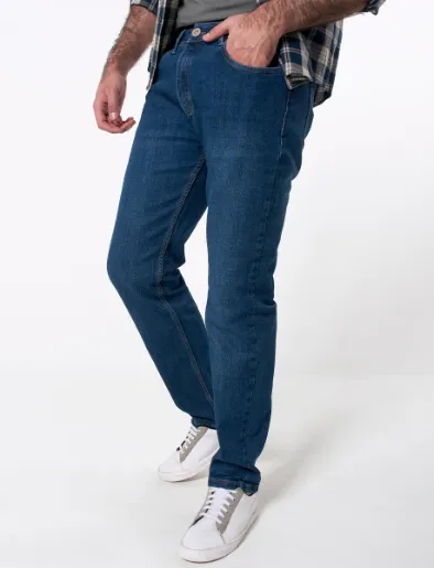 Jean Slim Detalle Azul Medio
