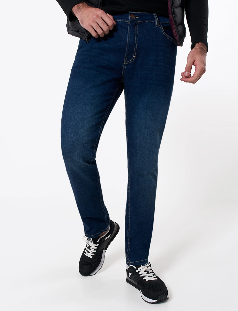 Jean con Bigotes Azul Oscuro