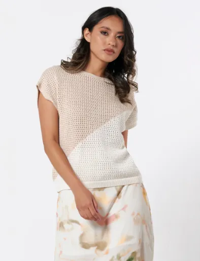 Camiseta Tejida Combinada