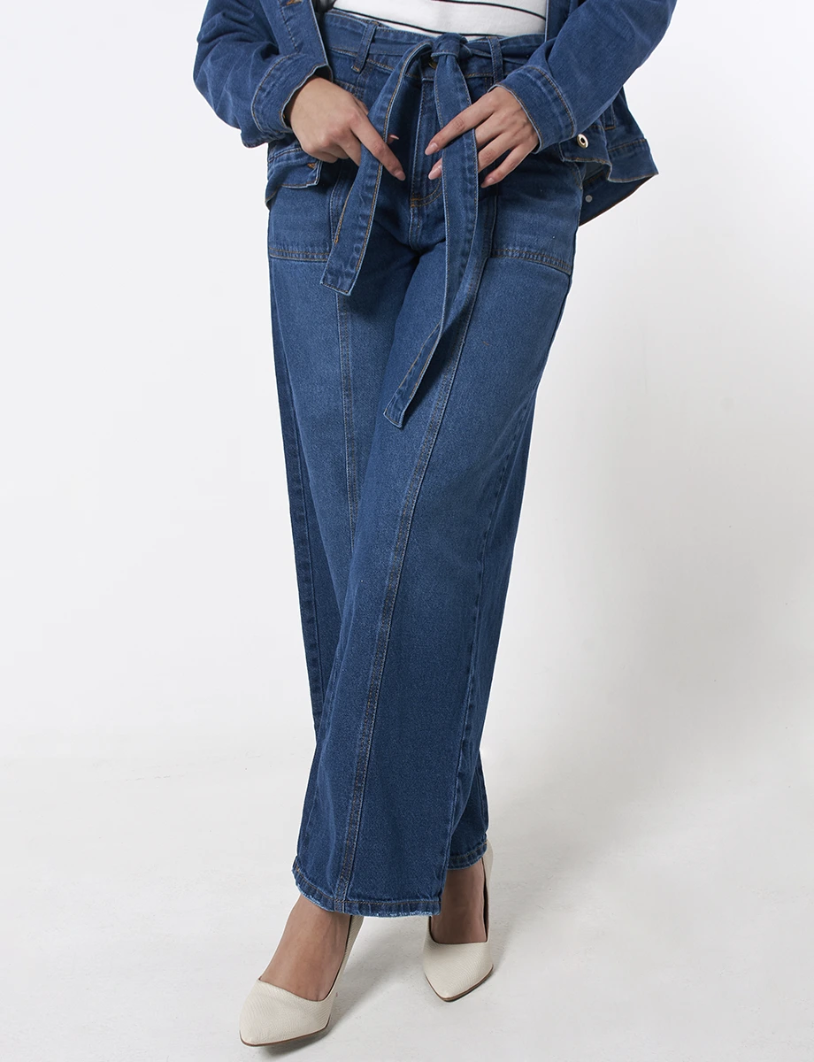 Jean Wide Leg Azul Oscuro