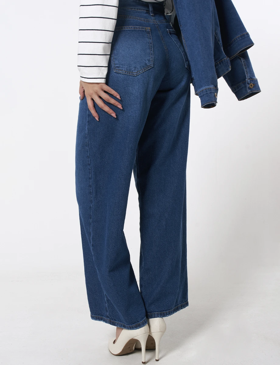 Jean Wide Leg Azul Oscuro