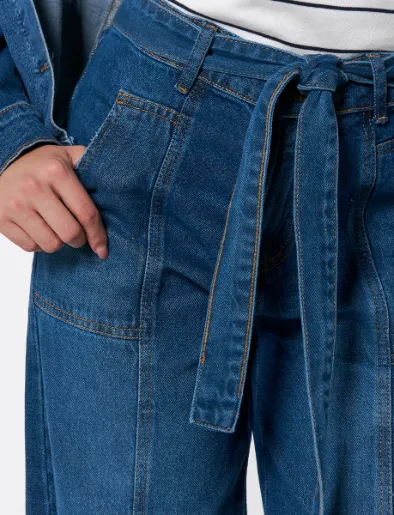 Jean Wide Leg Azul Oscuro