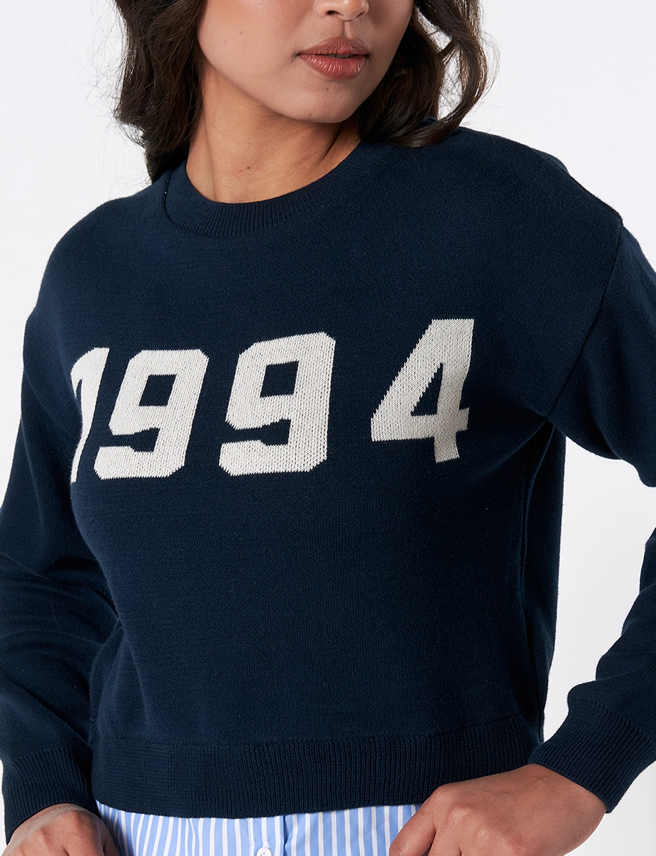 Sweater con Camisa Azul