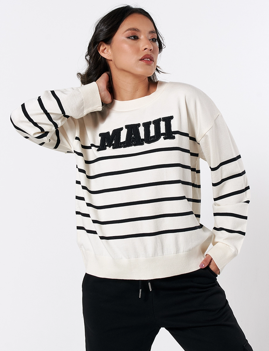 Sweater a Rayas Crudo