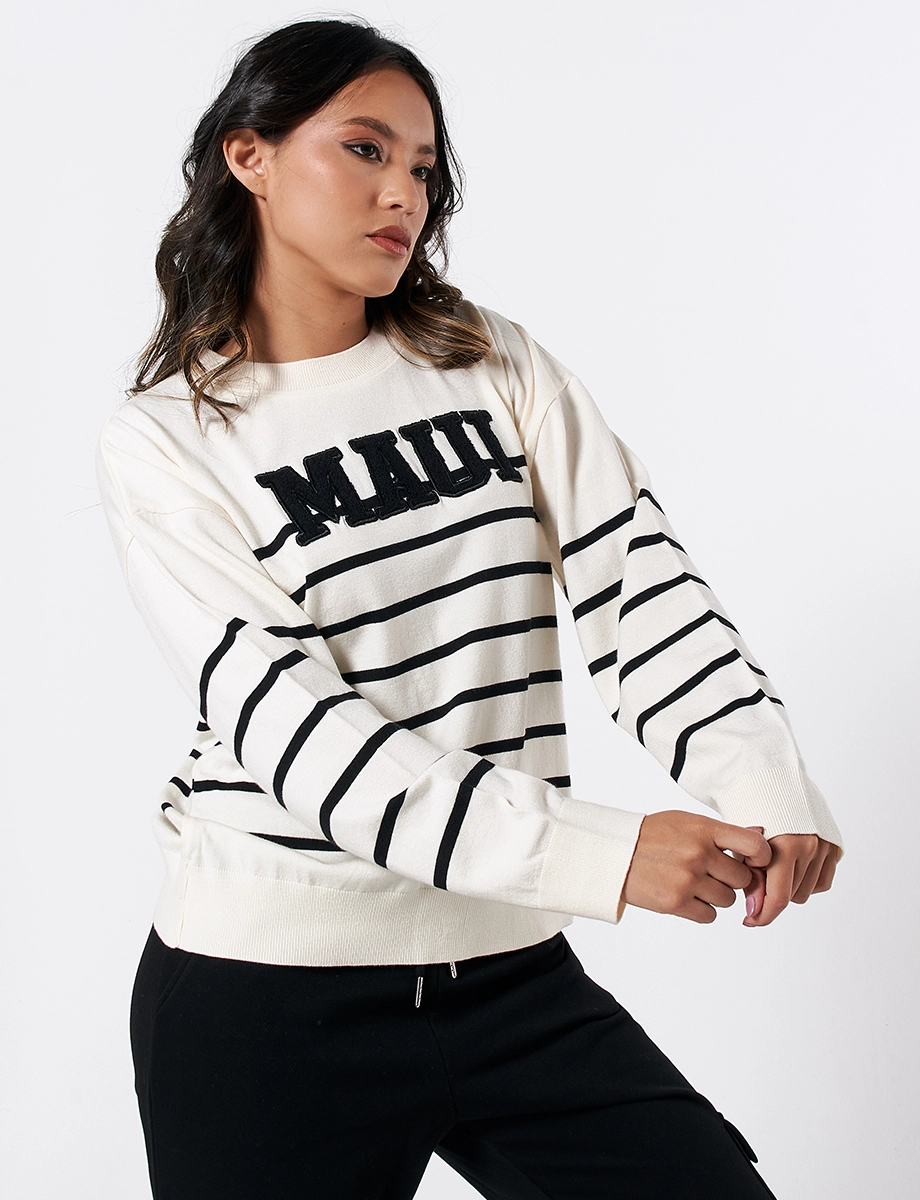 Sweater a Rayas Crudo