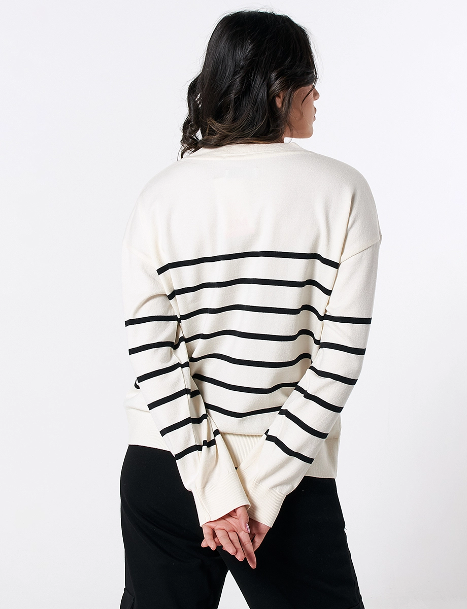 Sweater a Rayas Crudo