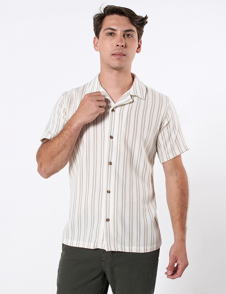 Camisa Rayas Crudo