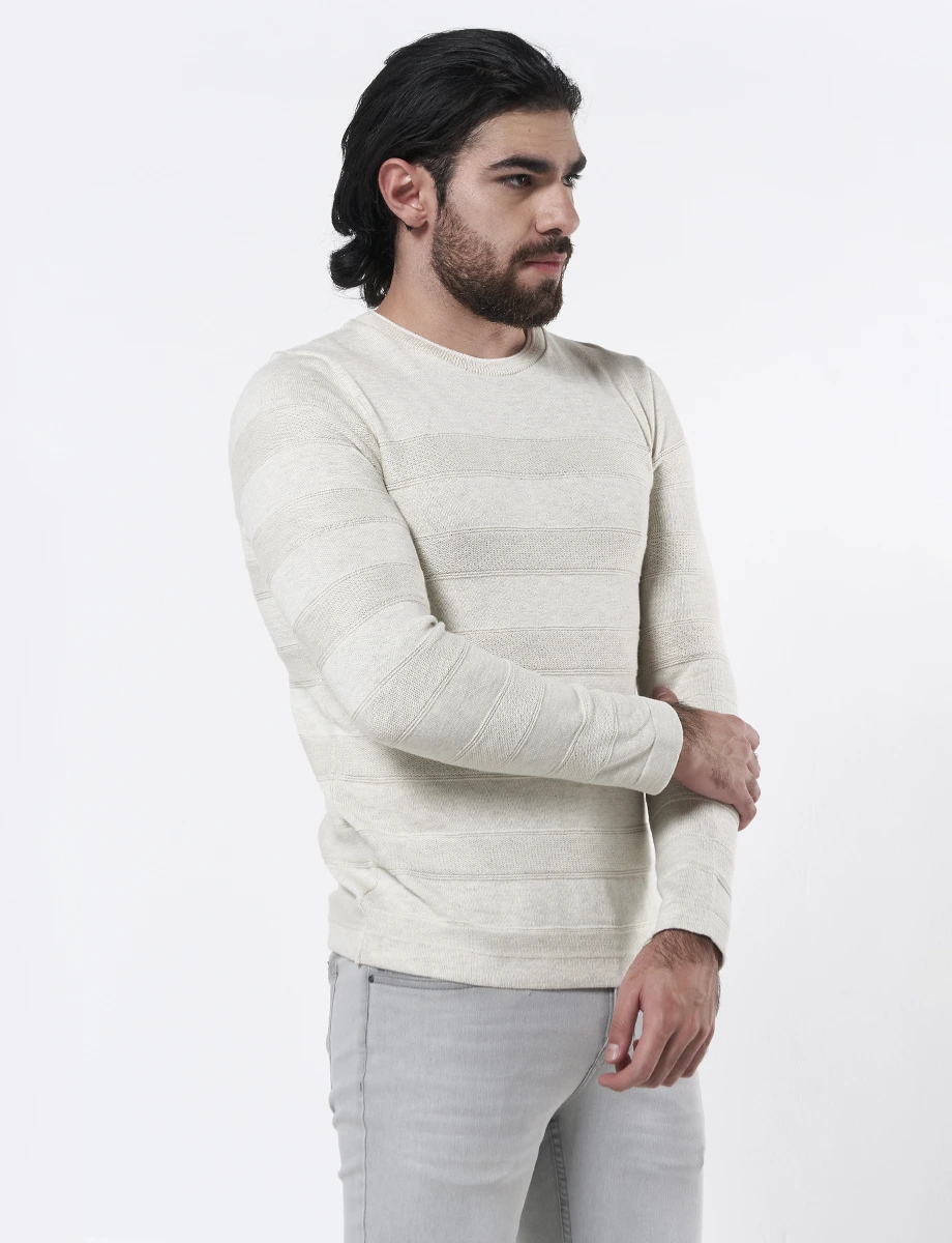 Sweater Bloque de Color Crudo