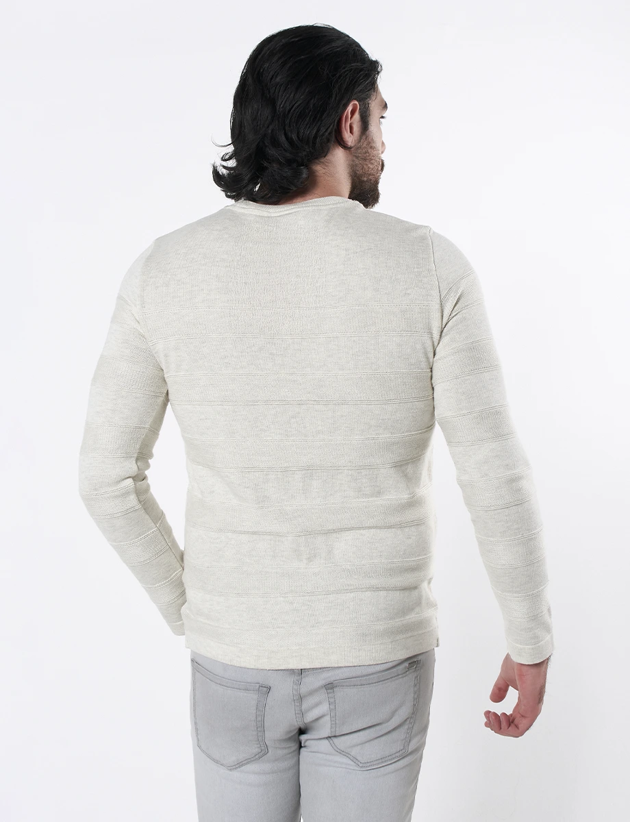 Sweater Bloque de Color Crudo