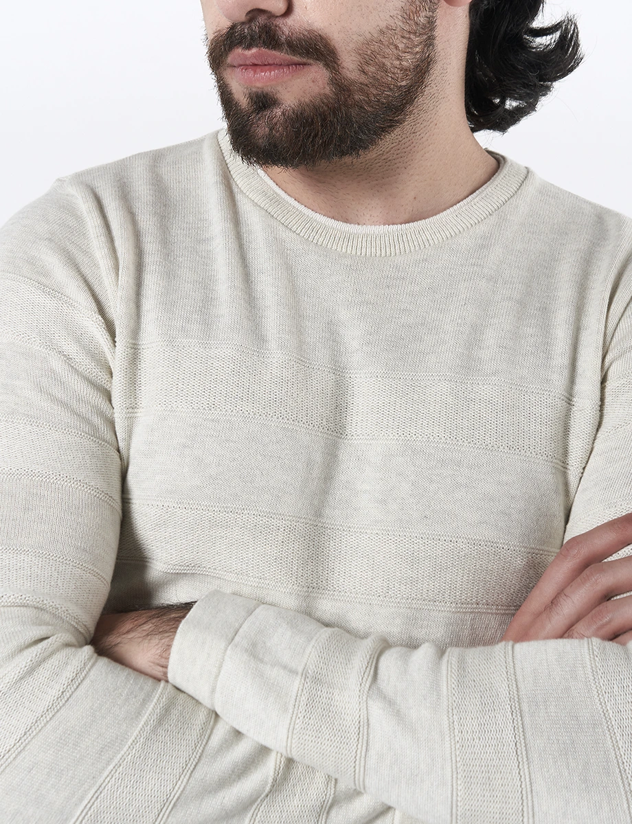 Sweater Bloque de Color Crudo