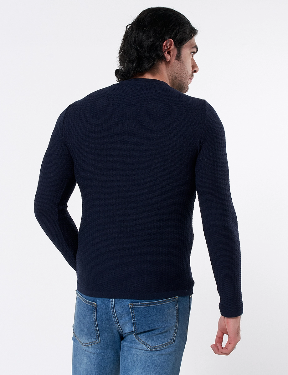 Sweater Textura Azul Marino