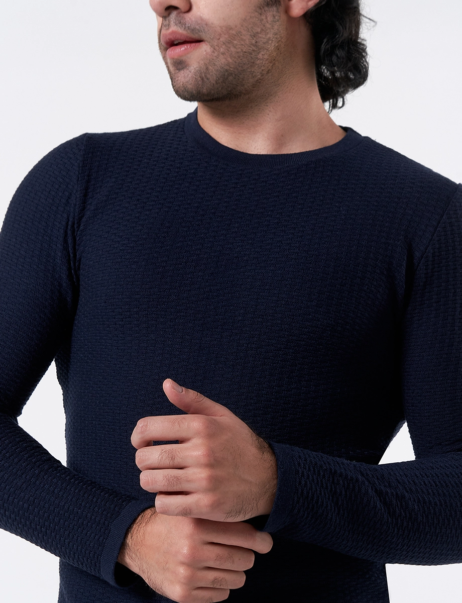 Sweater Textura Azul Marino