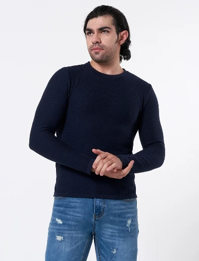 Sweater Textura Azul Marino