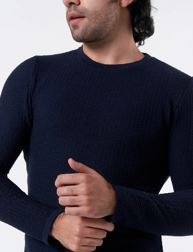 Sweater Textura Azul Marino