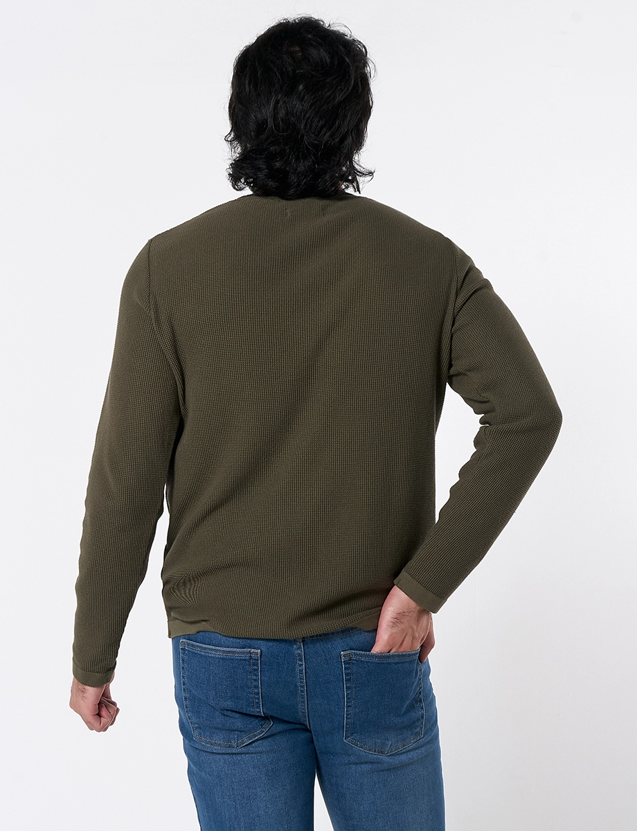 Sweater Textura Verde Oliva