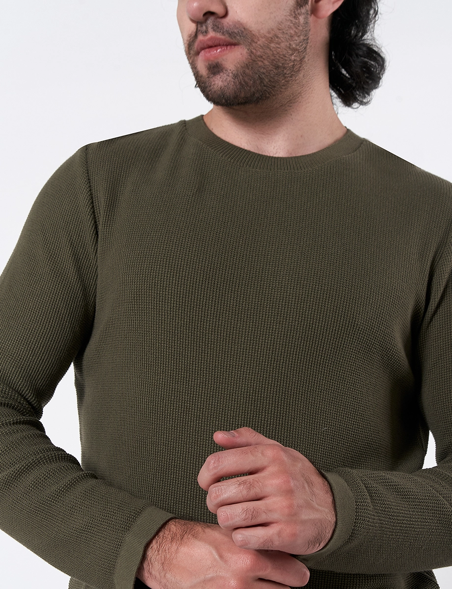 Sweater Textura Verde Oliva
