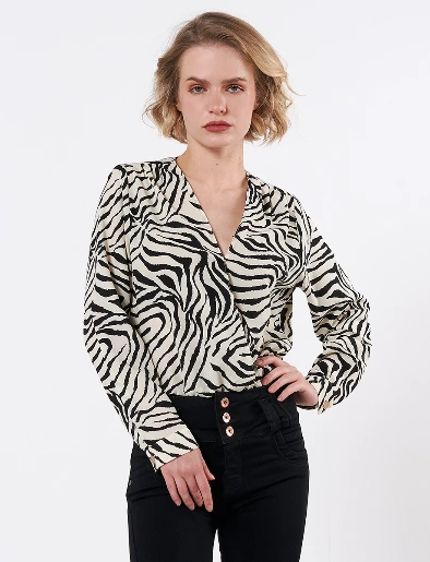 Blusa Animal Print Crudo