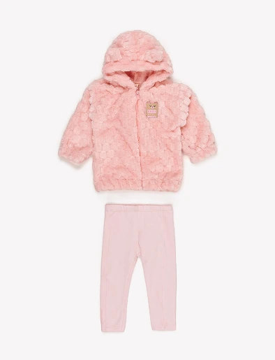 Conjunto Abrigo + Pantalón Rosa