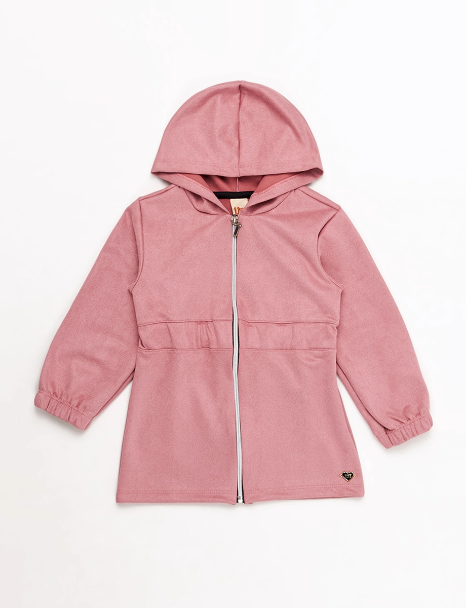Parka con Capucha Rosa