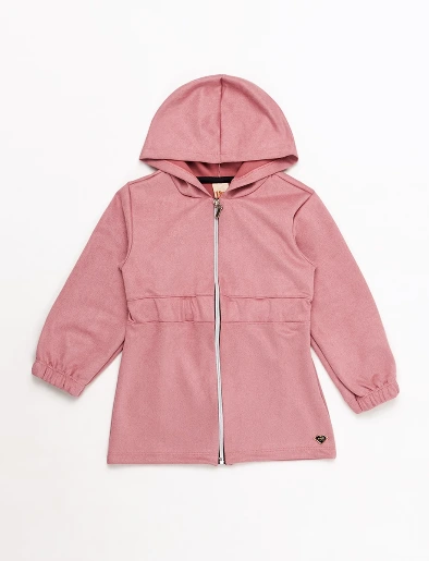 Parka con Capucha Rosa