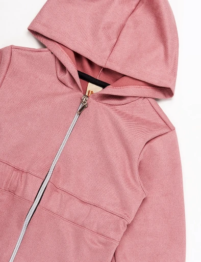 Parka con Capucha Rosa