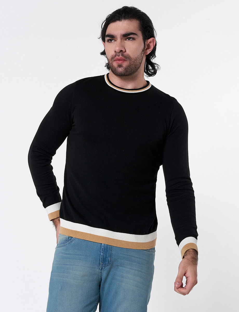 Sweater Rayas Negro
