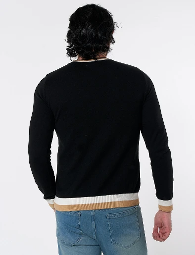 Sweater Rayas Negro