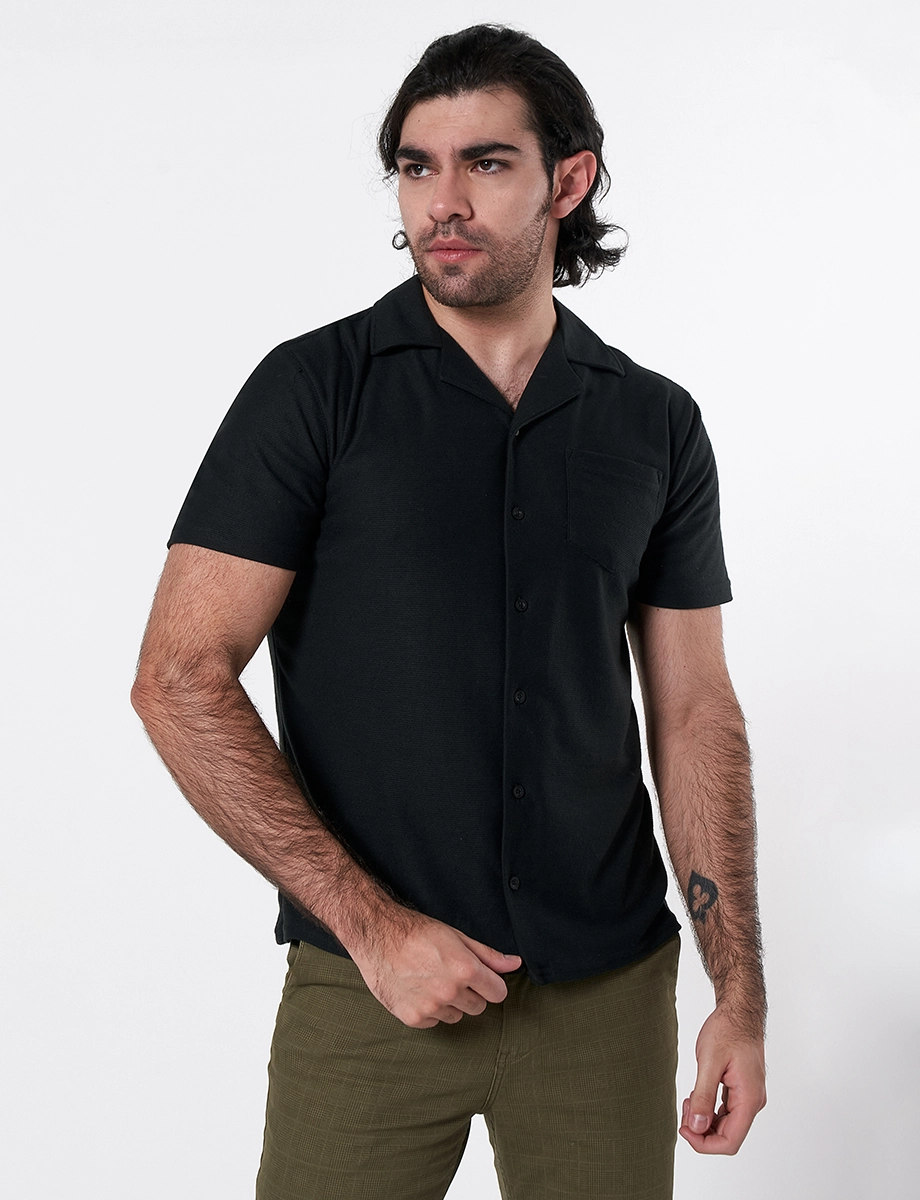 Camisa Textura Negro
