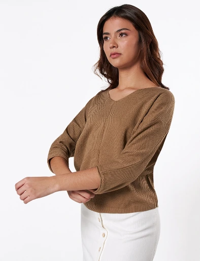 Buzo Escote en V Kaki