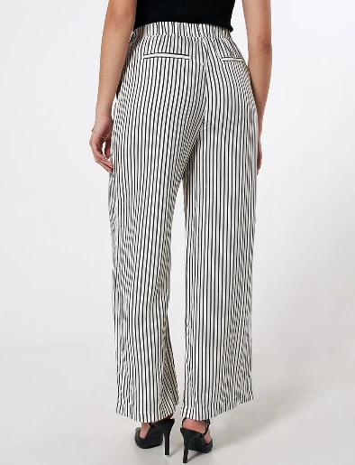 Pantalón a Rayas Negro/Blanco