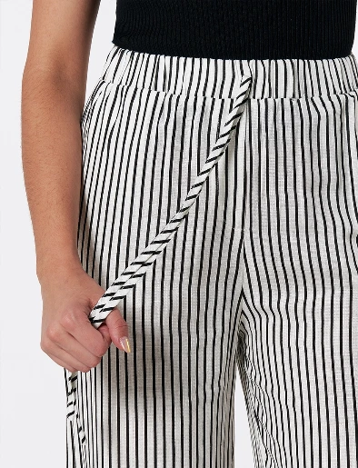 Pantalón a Rayas Negro/Blanco