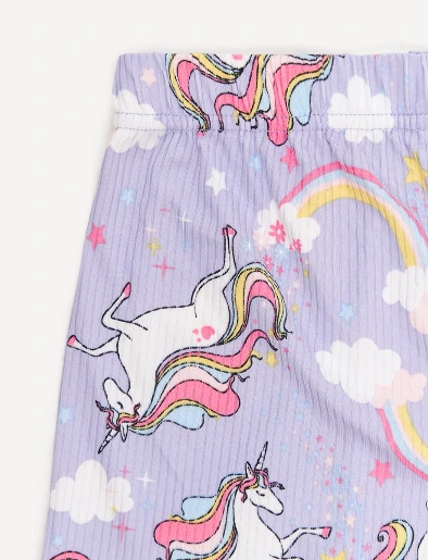 Pijama Camiseta + Short Unicornio Lila