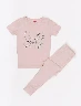 Pijama Camiseta Mariposa + Licra Print Mariposa Melón Niña – Dulces sueños con diseño encantador