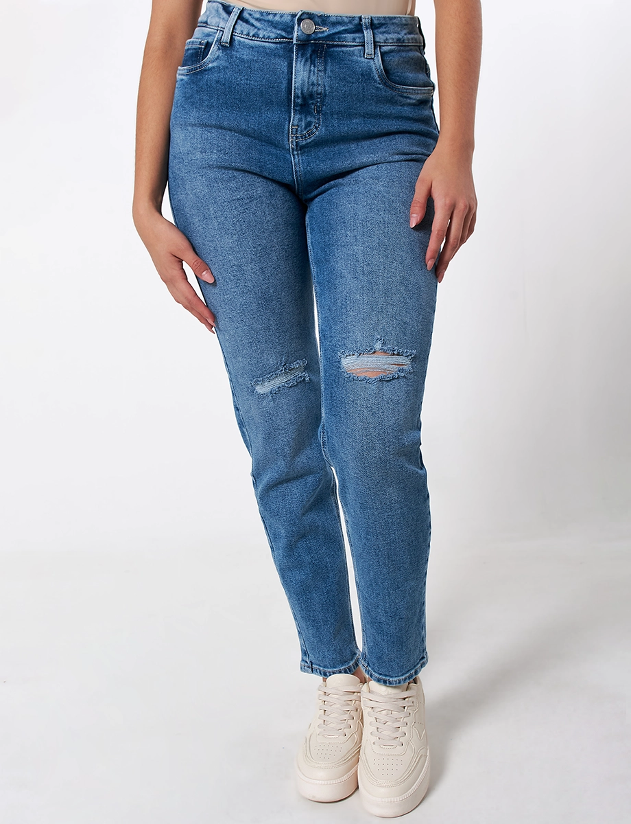 Jean Mom Fit Azul
