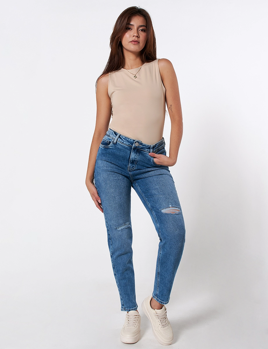 Jean Mom Fit Azul